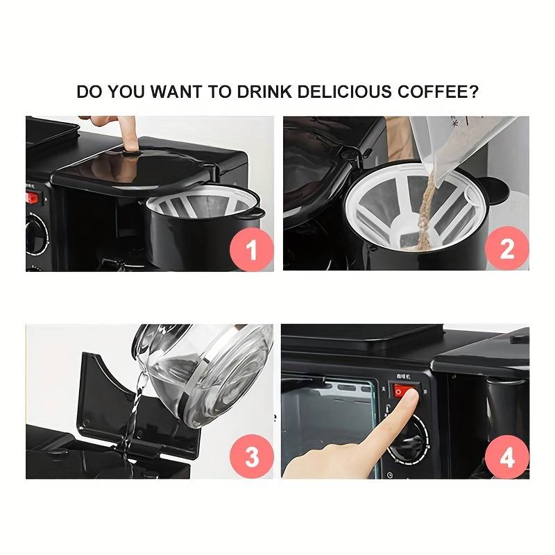 Macchina Per La Colazione 3 in 1 1050w Fornetto 9L Tostiera Macchina Caffè HOT
