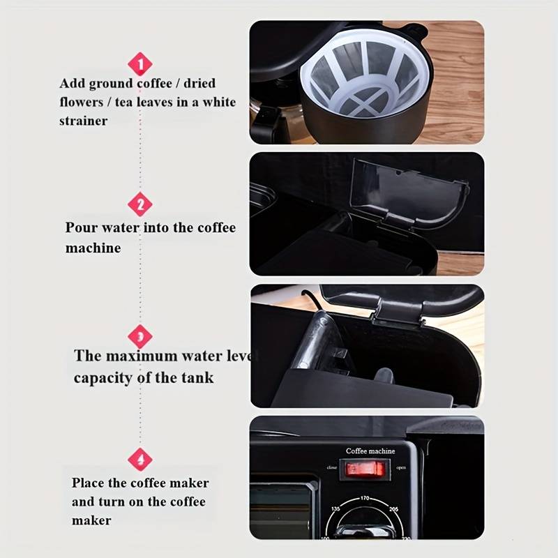 Macchina Per La Colazione 3 in 1 1050w Fornetto 9L Tostiera Macchina Caffè HOT