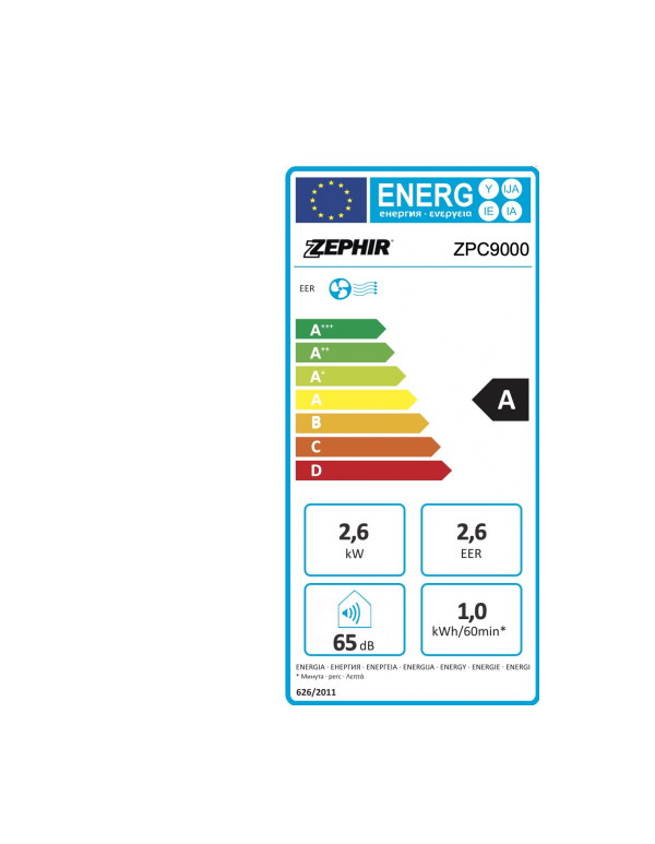 Zephir ZPO12000H Condizionatore portatile 1200BTU con pompa di calore