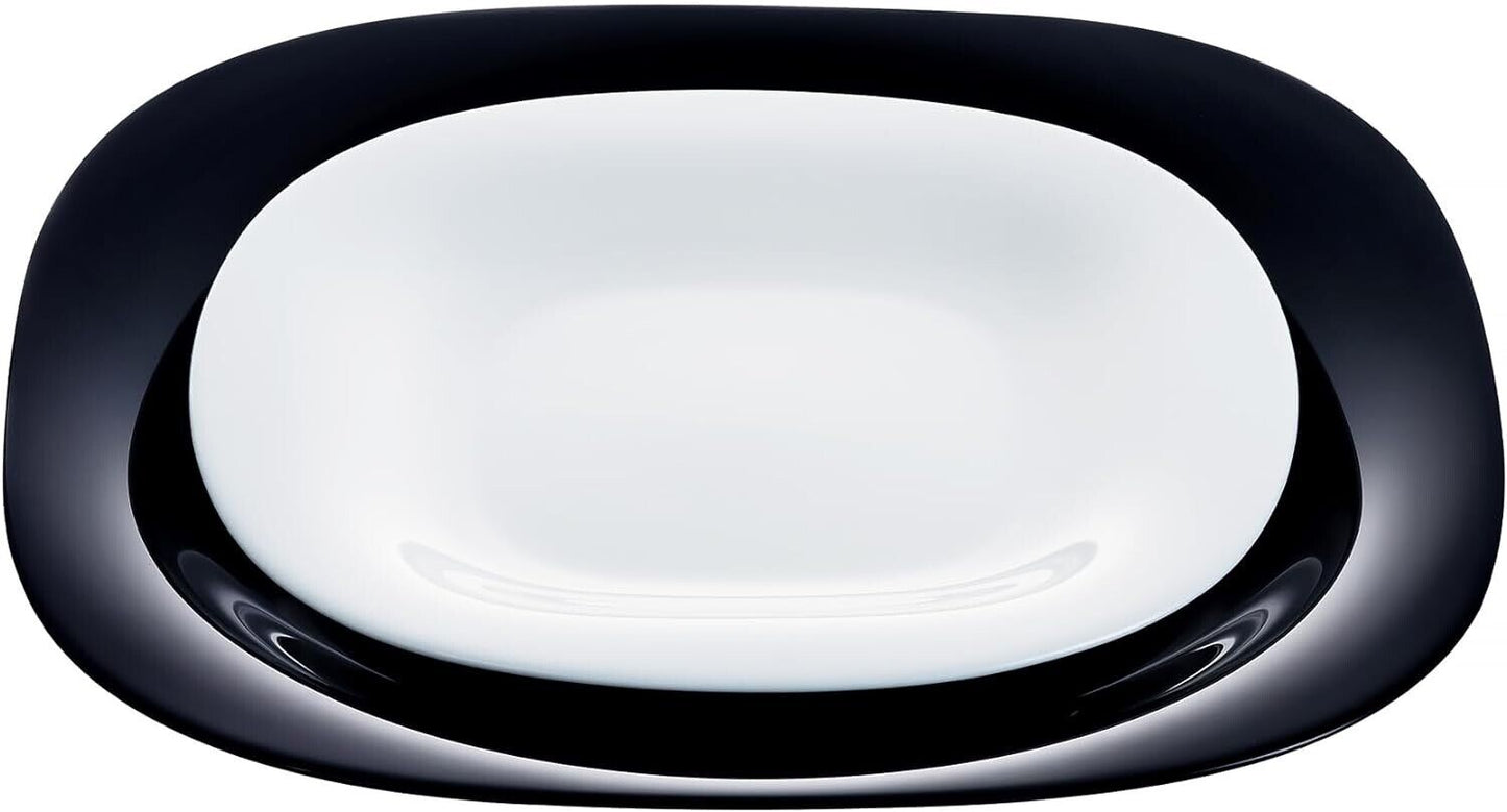 Servizio Piatti Per 6 - 12 - 24 Persone Pezzi Luminarc Opale Carine Bianco E Nero