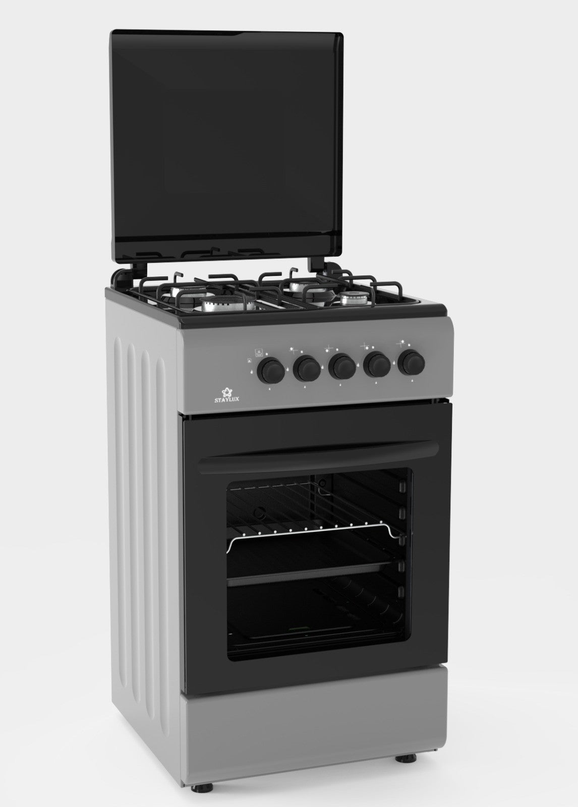 Staylux Cucina a gas con forno a gas 4 Fuochi 50x50 cm colore GRIGIO