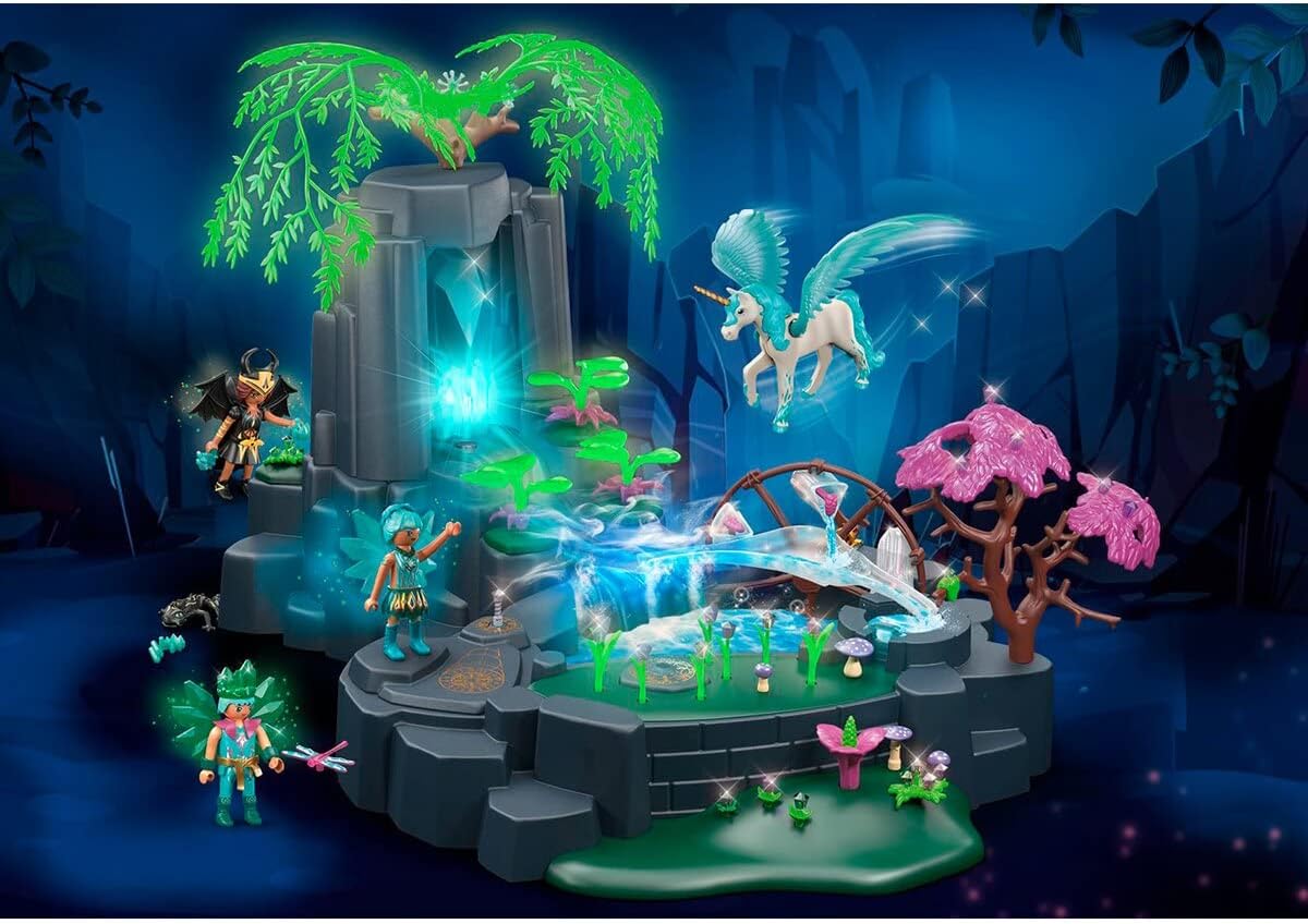 Playmobil Adventures of Ayuma 70800 Magical FORESTA DELLE FATE, con acqua, con luci e funzioni a scomparsa, For ages 7+