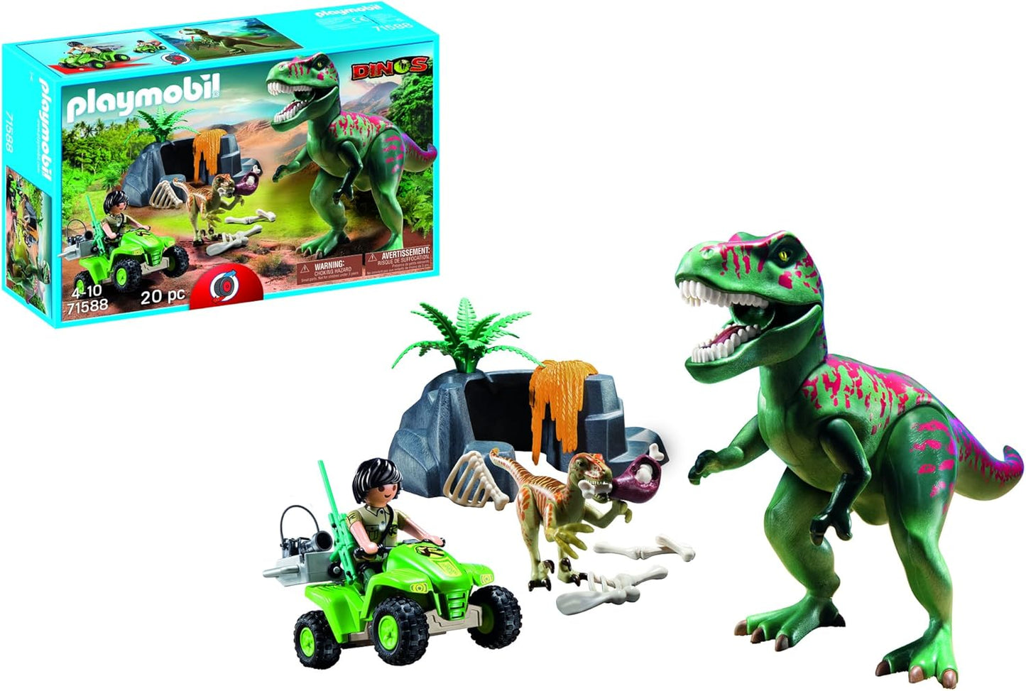 PLAYMOBIL Dinos, Tiranosaurus Rex con esploratrice 71588, da 4 anni