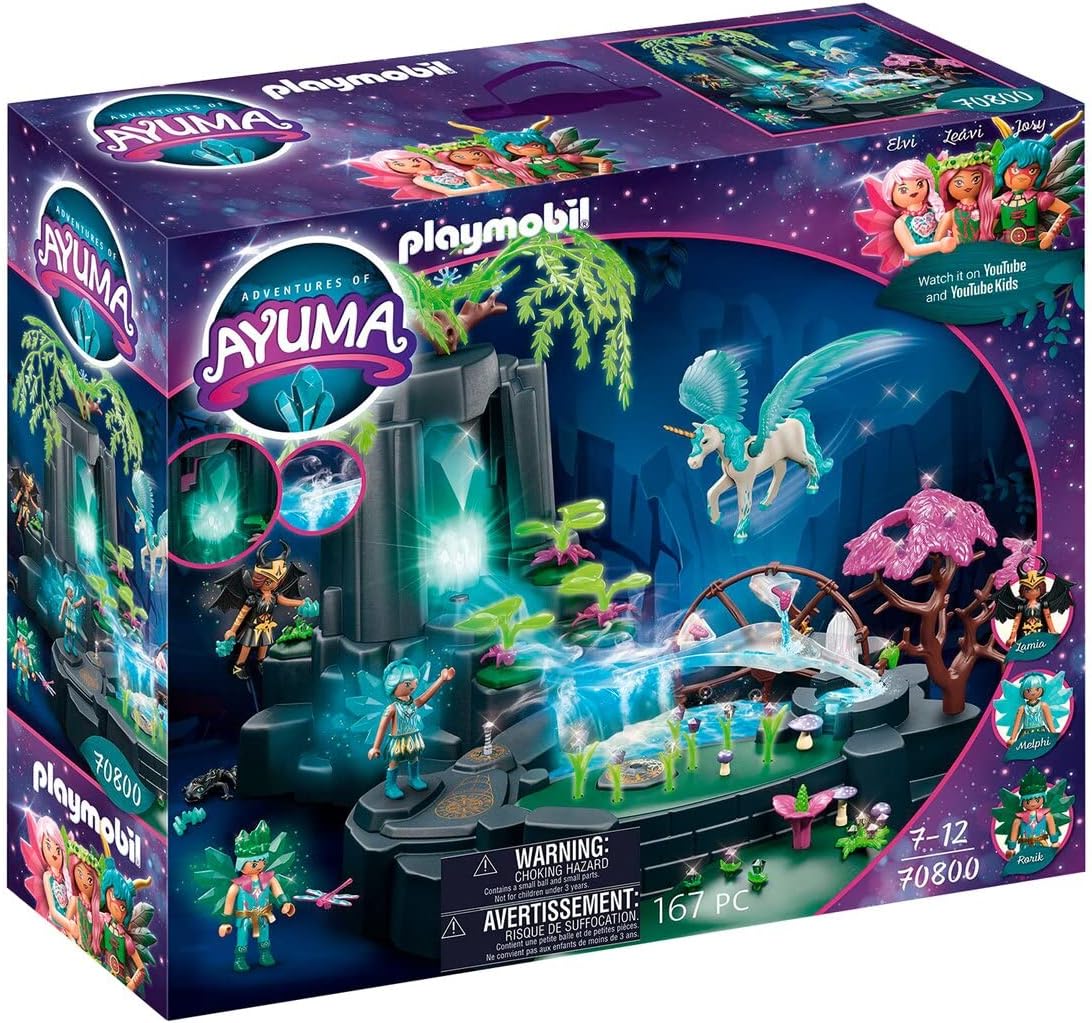 Playmobil Adventures of Ayuma 70800 Magical FORESTA DELLE FATE, con acqua, con luci e funzioni a scomparsa, For ages 7+