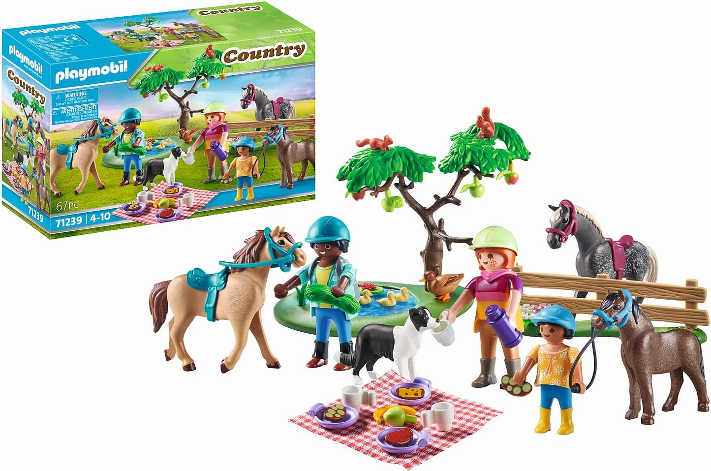 PLAYMOBIL Country 71239 Picnic coi Cavalli, Picnic in Famiglia in Campagna, Giocattolo per Bambini dai 4 Anni in su
