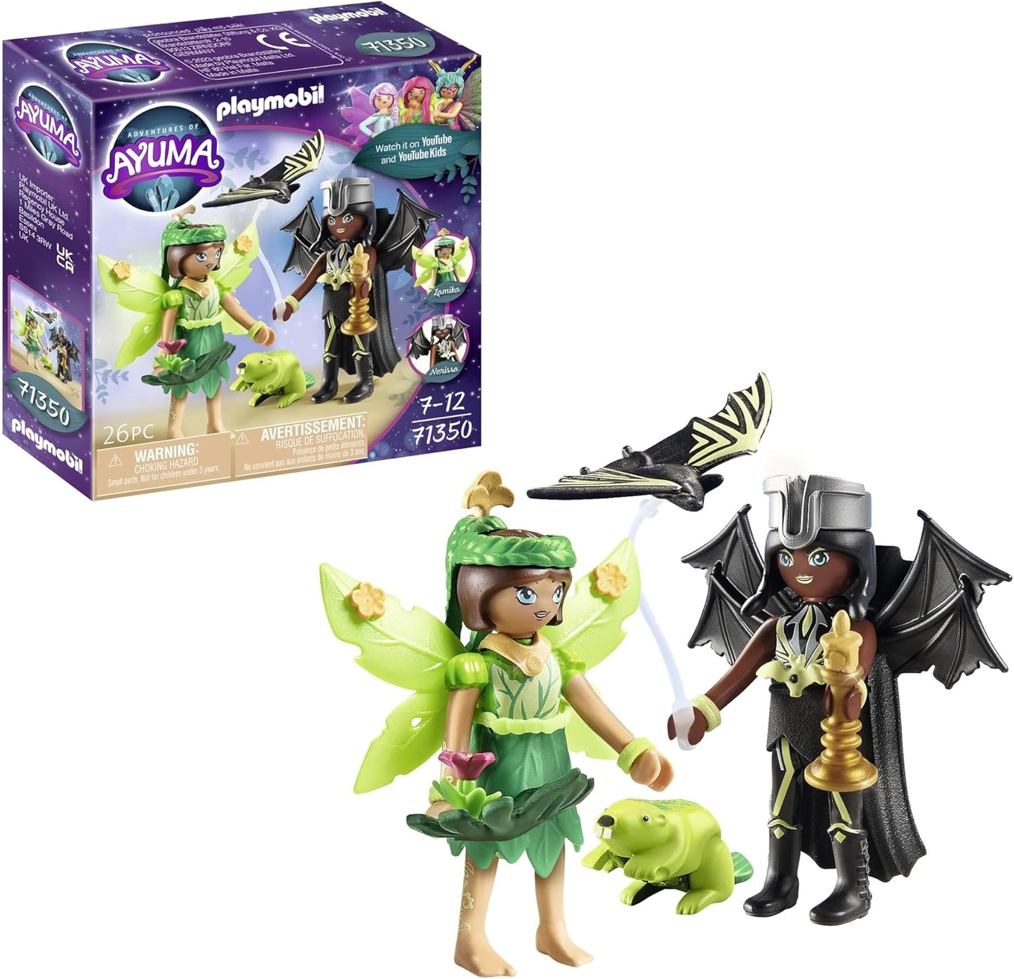 PLAYMOBIL Adventures of Ayuma 71350 Forest Fairy & Bat Fairy con i Compagni Animali