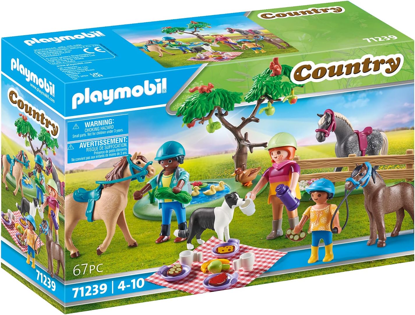 PLAYMOBIL Country 71239 Picnic coi Cavalli, Picnic in Famiglia in Campagna, Giocattolo per Bambini dai 4 Anni in su