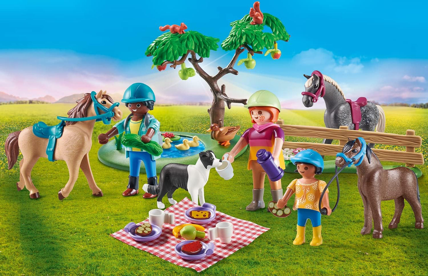 PLAYMOBIL Country 71239 Picnic coi Cavalli, Picnic in Famiglia in Campagna, Giocattolo per Bambini dai 4 Anni in su