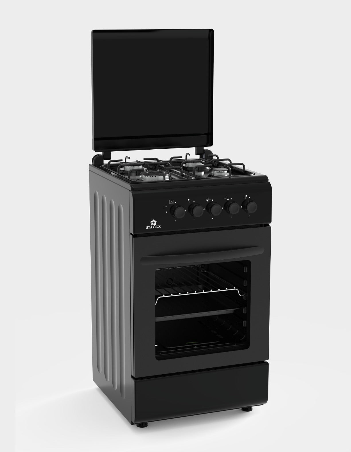 Staylux Cucina a gas con forno a gas 4 Fuochi 50x50 cm colore NERO