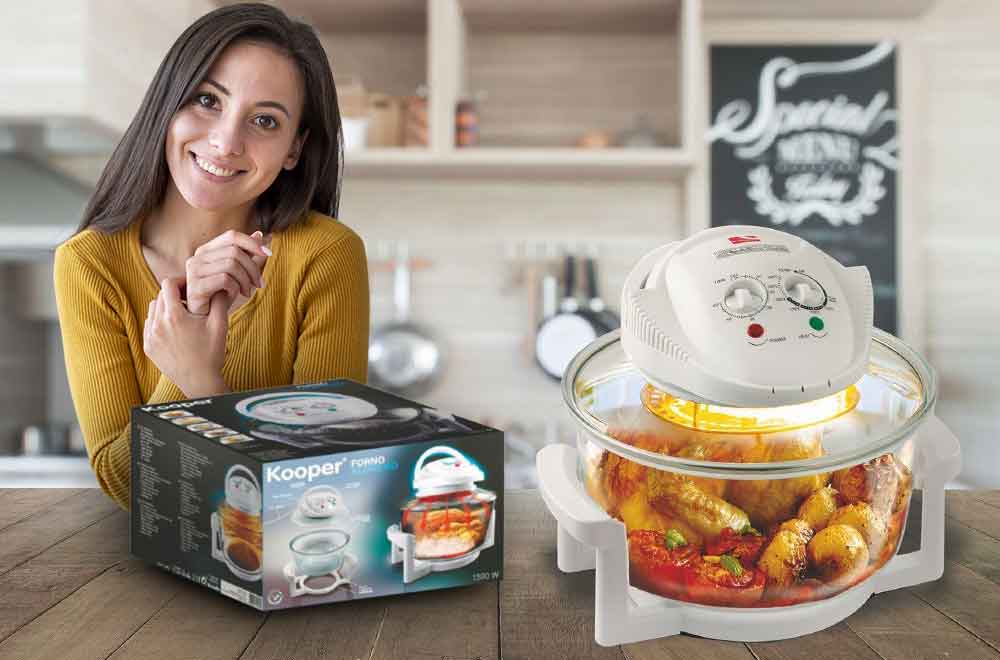Forno Alogeno ad Aria Ventilato 15 litri 1400 watt no olio Kooper Bonny