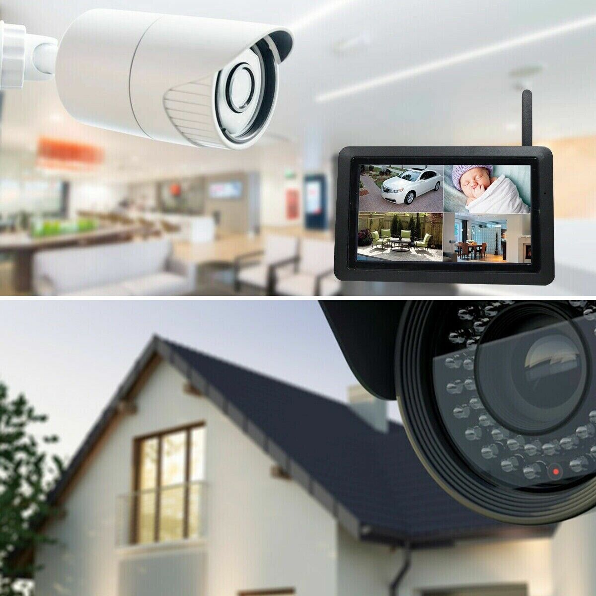 Kit Videosorveglianza wireless dvr nvr 4 canali 4 telecamere wifi 2 mpx