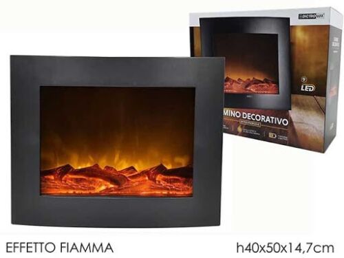 Dictrolux Caminetto Decorativo con Fuoco led batterie Natale camino